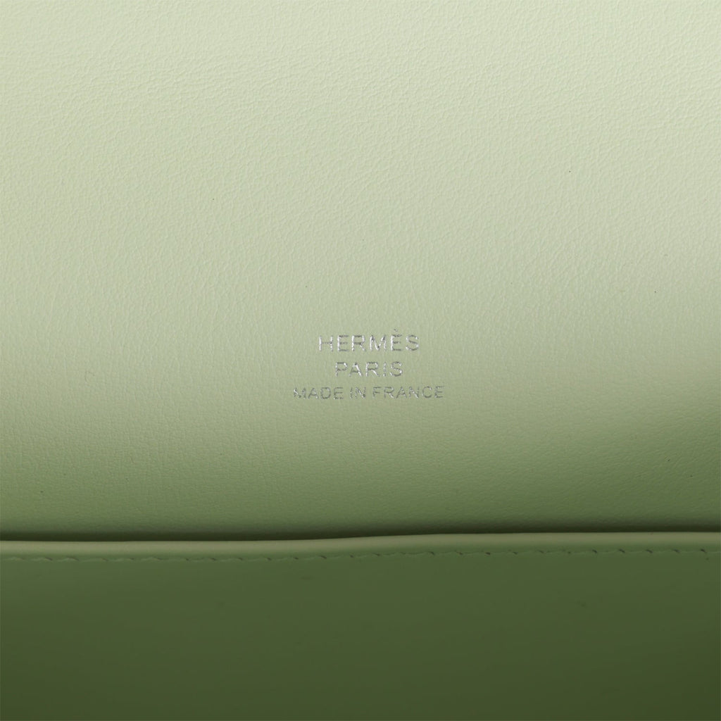 Hermes Kelly Pochette Vert Fizz Swift Palladium Hardware