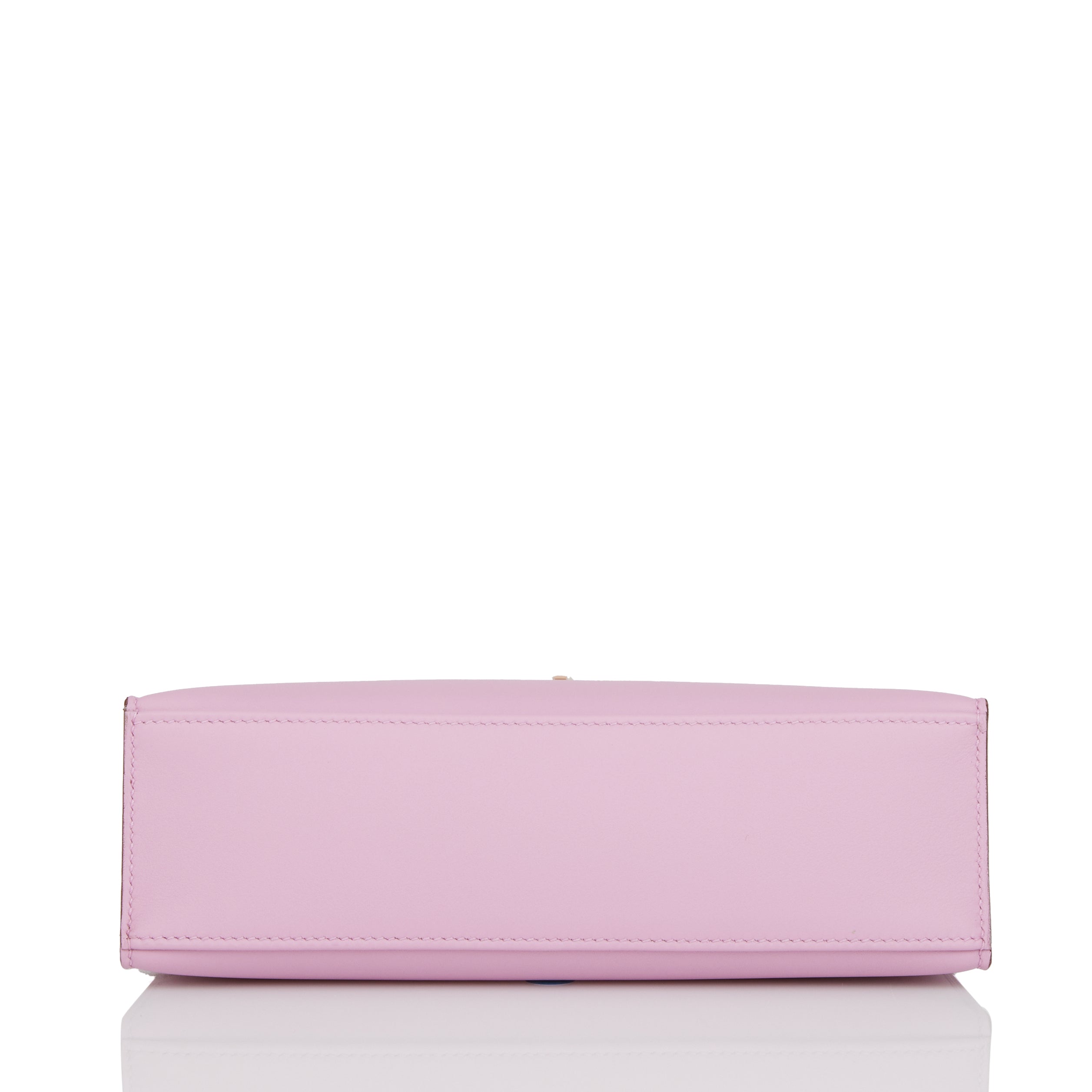 Hermes Kelly Pochette Mauve Sylvestre Swift Rose Gold Hardware