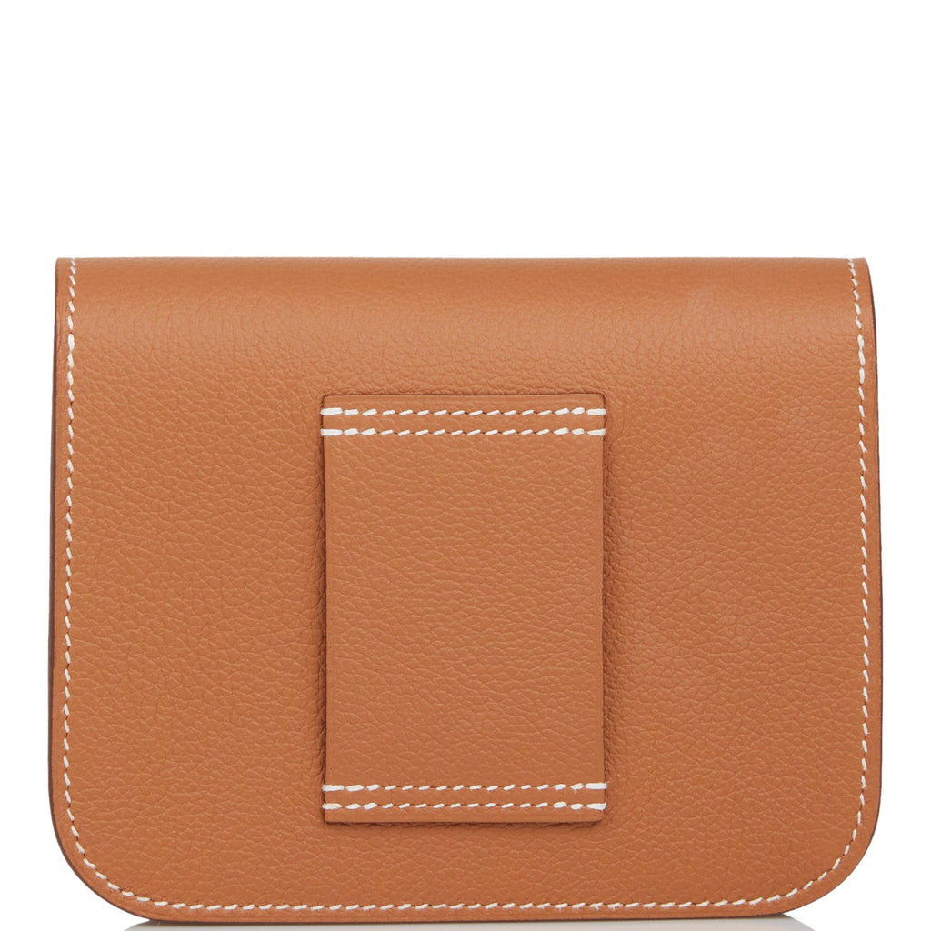 Hermes Constance Slim Wallet Gold Evercolor Gold Hardware