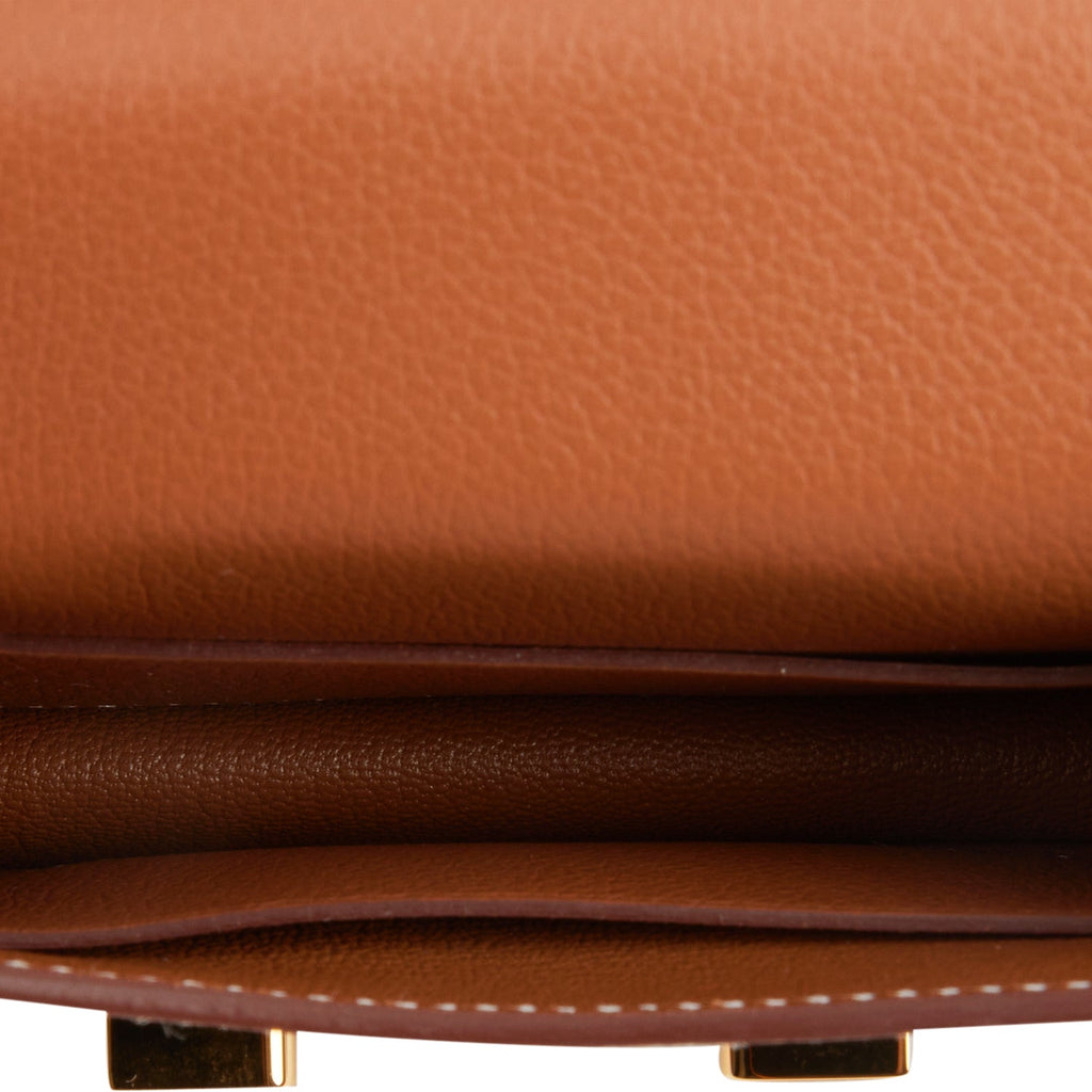 Hermes Constance Slim Wallet Gold Evercolor Gold Hardware