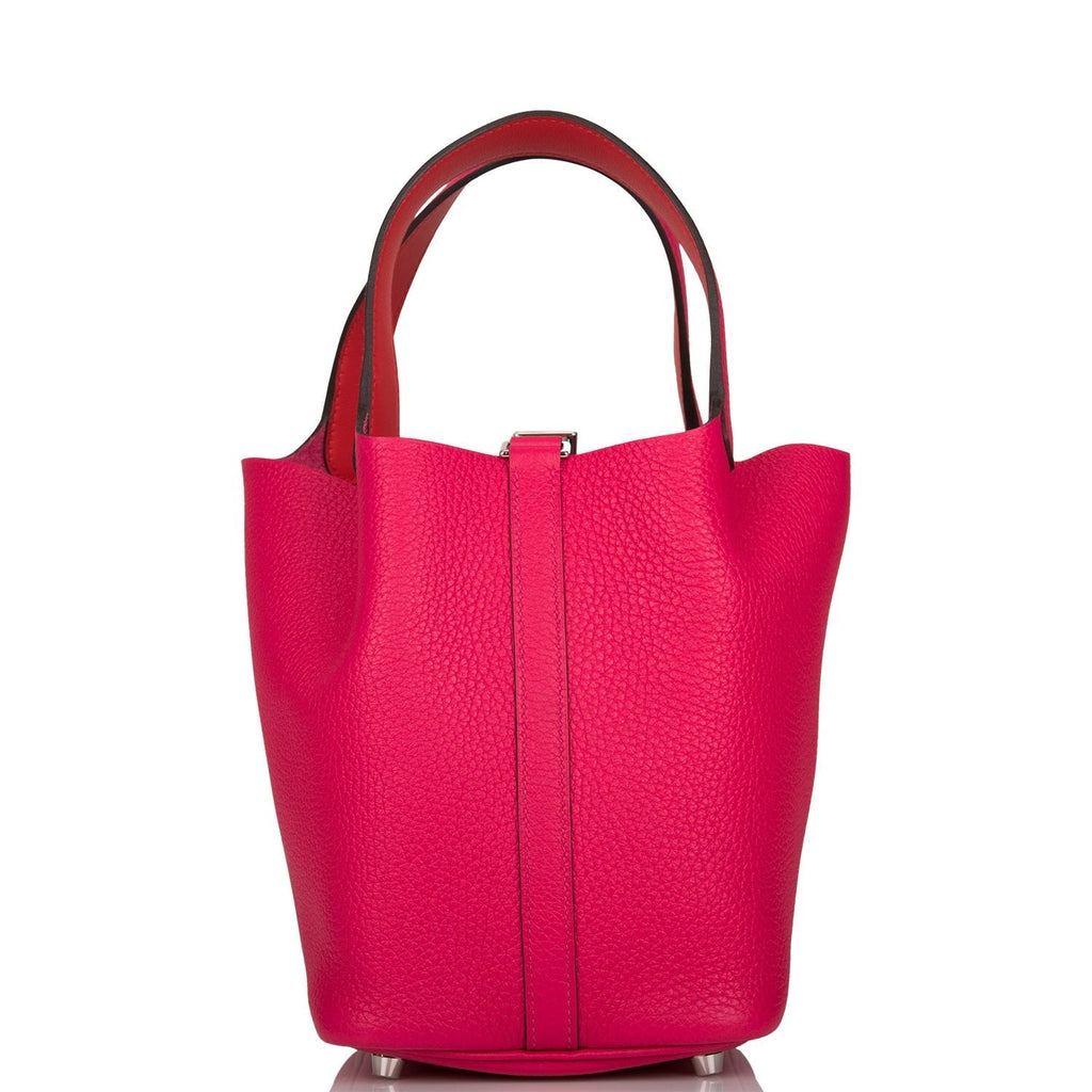 Hermes Picotin Lock 18 Rose Mexico Clemence Palladium Hardware