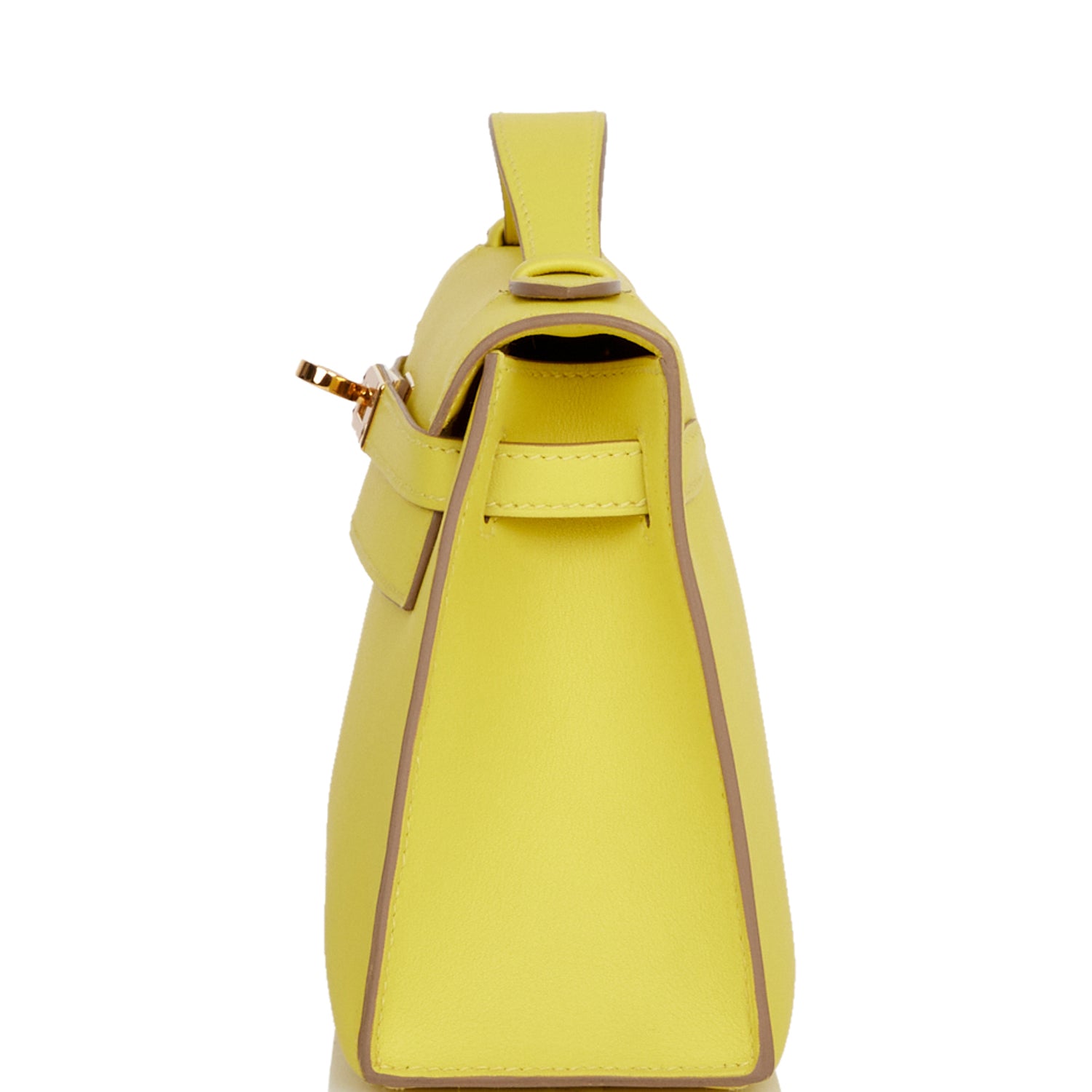 Hermes Kelly Pochette Lime Swift Gold Hardware