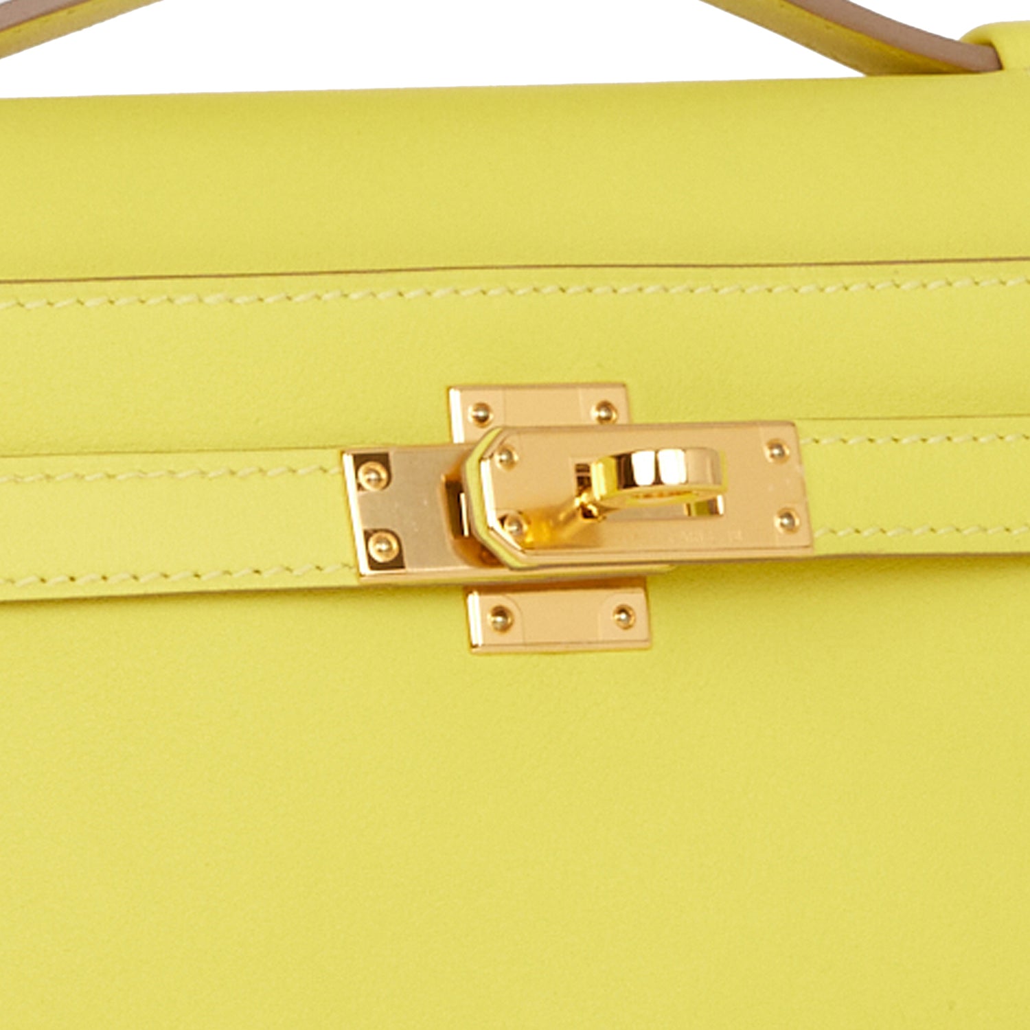 Hermes Kelly Pochette Lime Swift Gold Hardware
