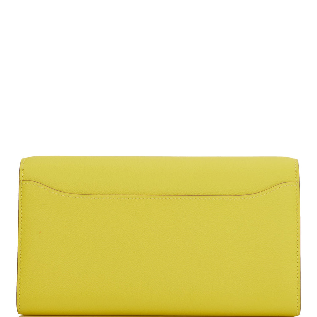 Hermes Constance Wallet To Go Lime Evercolor Gold Hardware