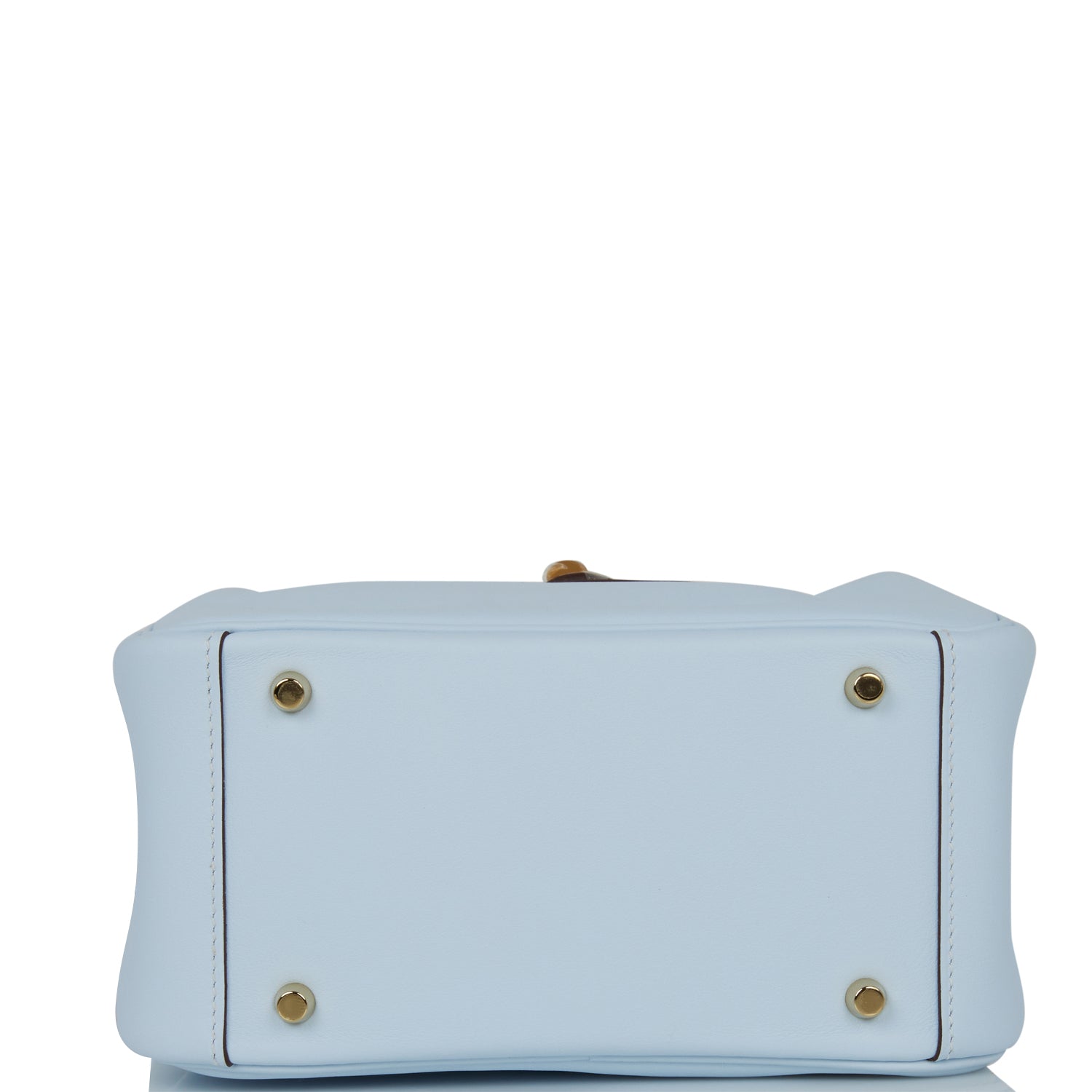 Hermes Mini Lindy Bleu Brume Swift Gold Hardware
