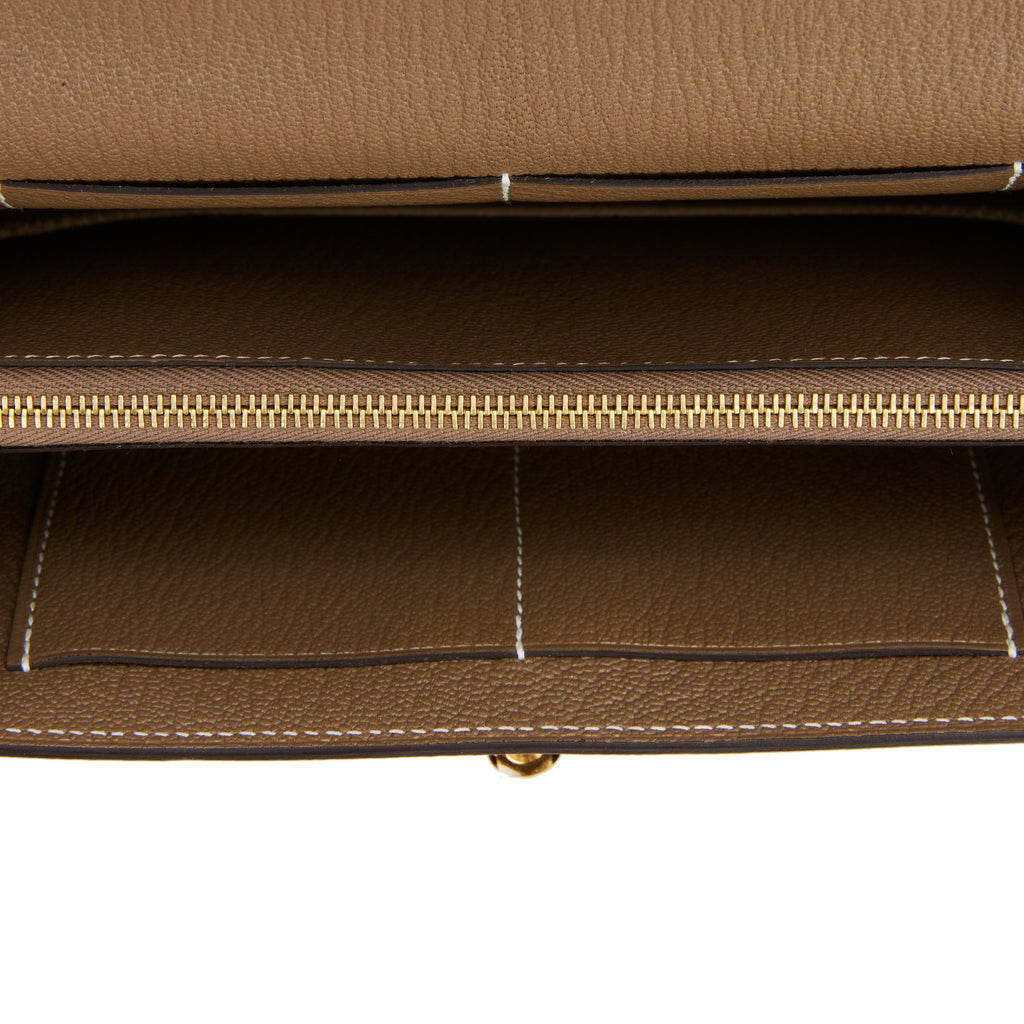 Hermes Kelly Wallet To Go Etoupe Chevre Gold Hardware