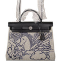 Hermes Herbag 32 Pegase Pop Black Hunter and Toile Palladium Hardware