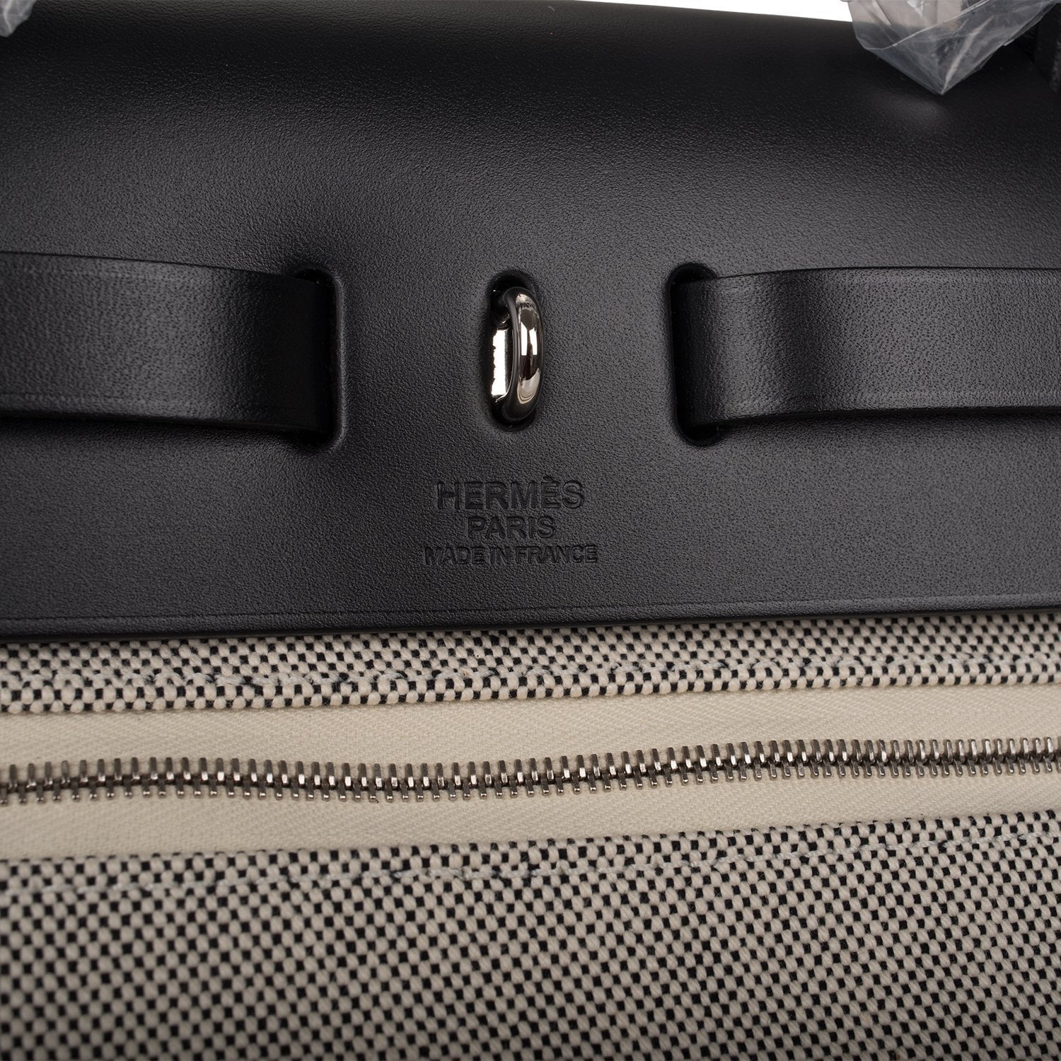 Hermes Herbag 32 Pegase Pop Black Hunter and Toile Palladium Hardware