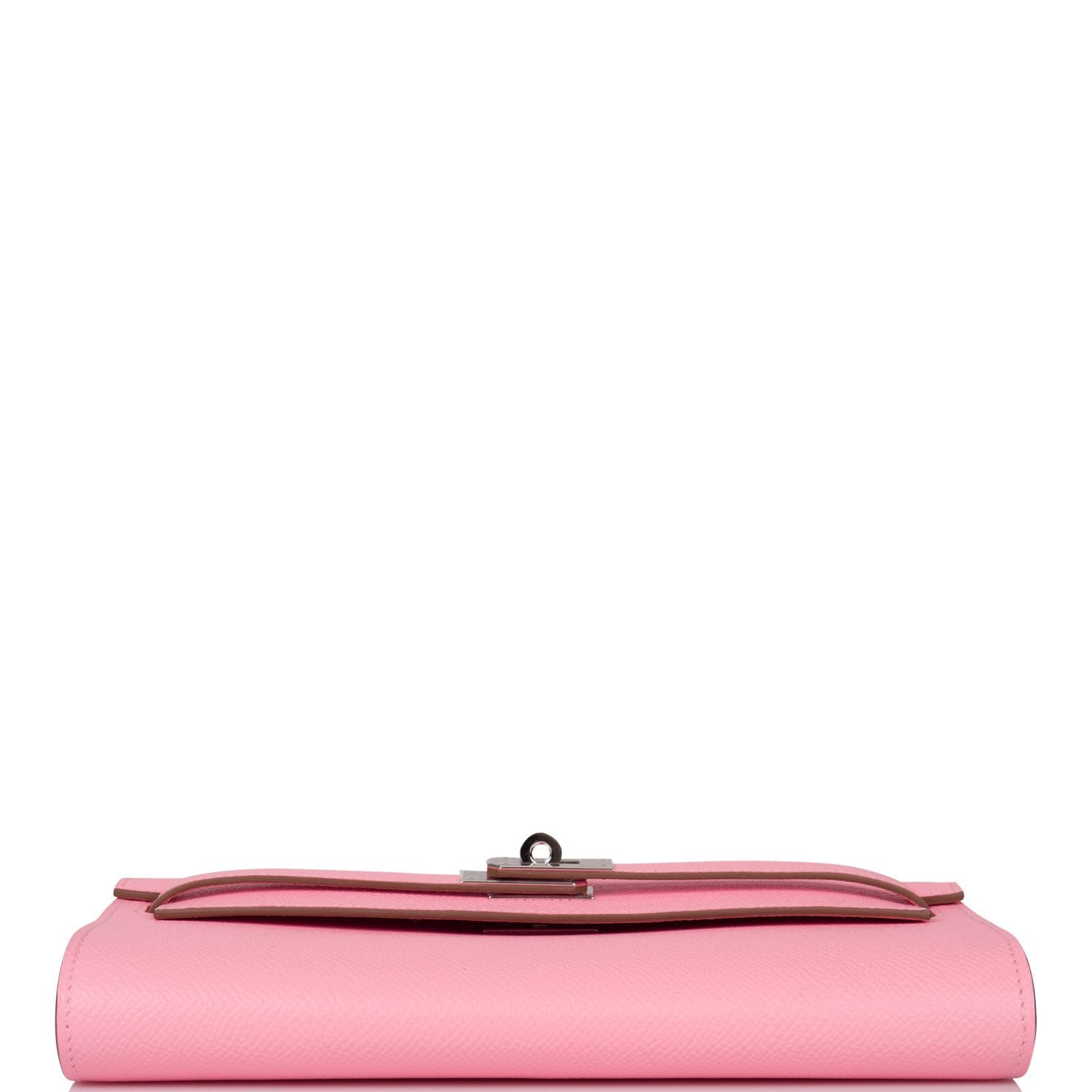 Hermes Rose Confetti Epsom Kelly Wallet To Go Palladium Hardware