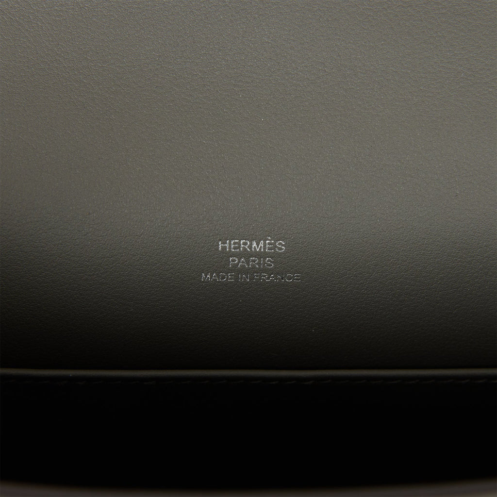 Hermes Kelly Pochette Gris Meyer Swift Palladium Hardware