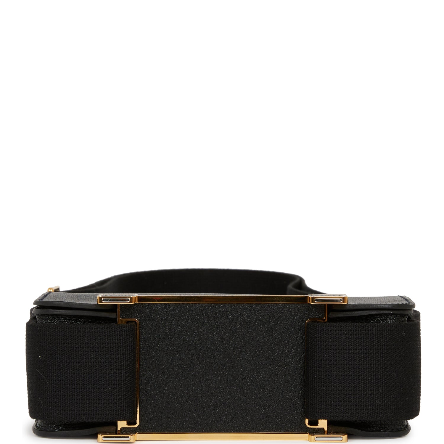 Hermes Geta Black Chevre Gold Hardware