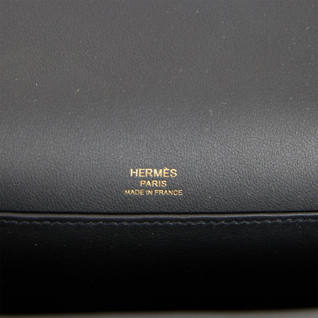 Hermes Geta Black Chevre Gold Hardware