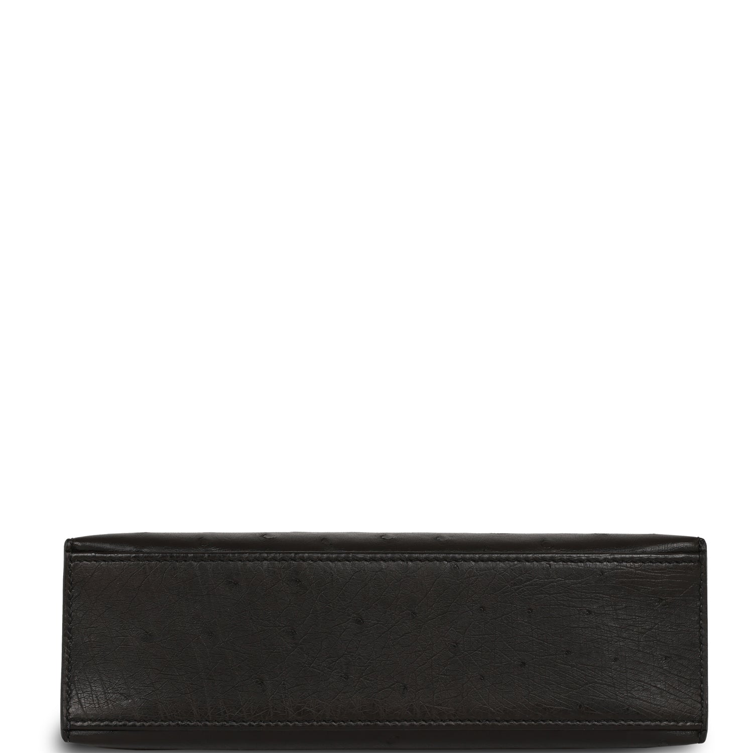 Pre-owned Hermes Kelly Pochette Black Ostrich Gold Hardware