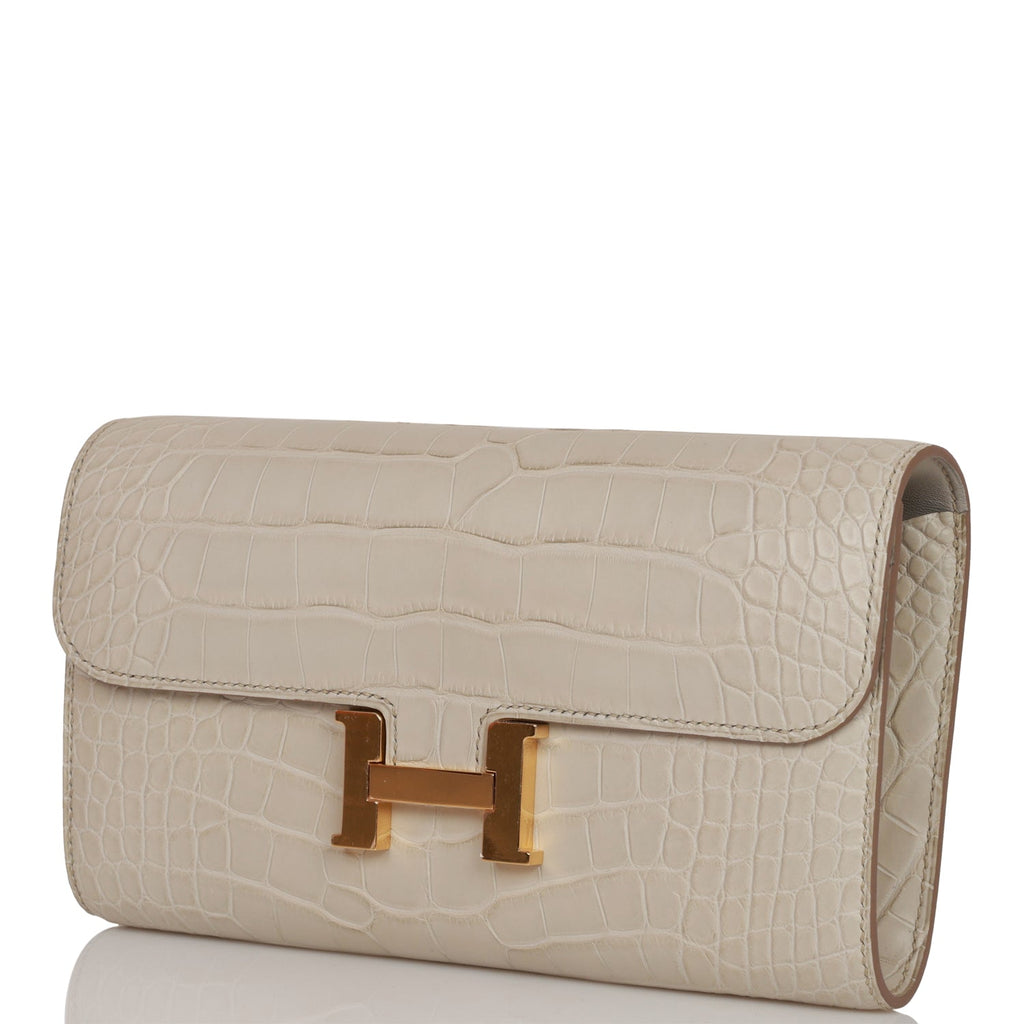 Hermes Constance Wallet To Go Beton Matte Alligator Gold Hardware