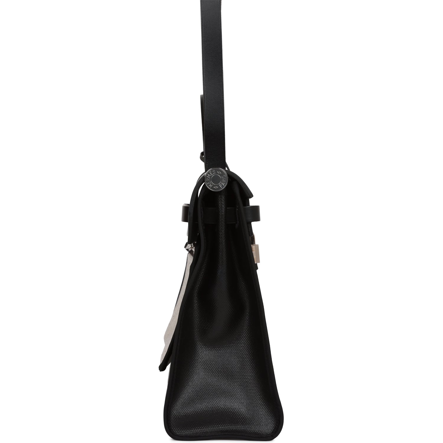 Hermes Herbag Zip PM 31 Black Toile H Berline Hunter Palladium Hardware