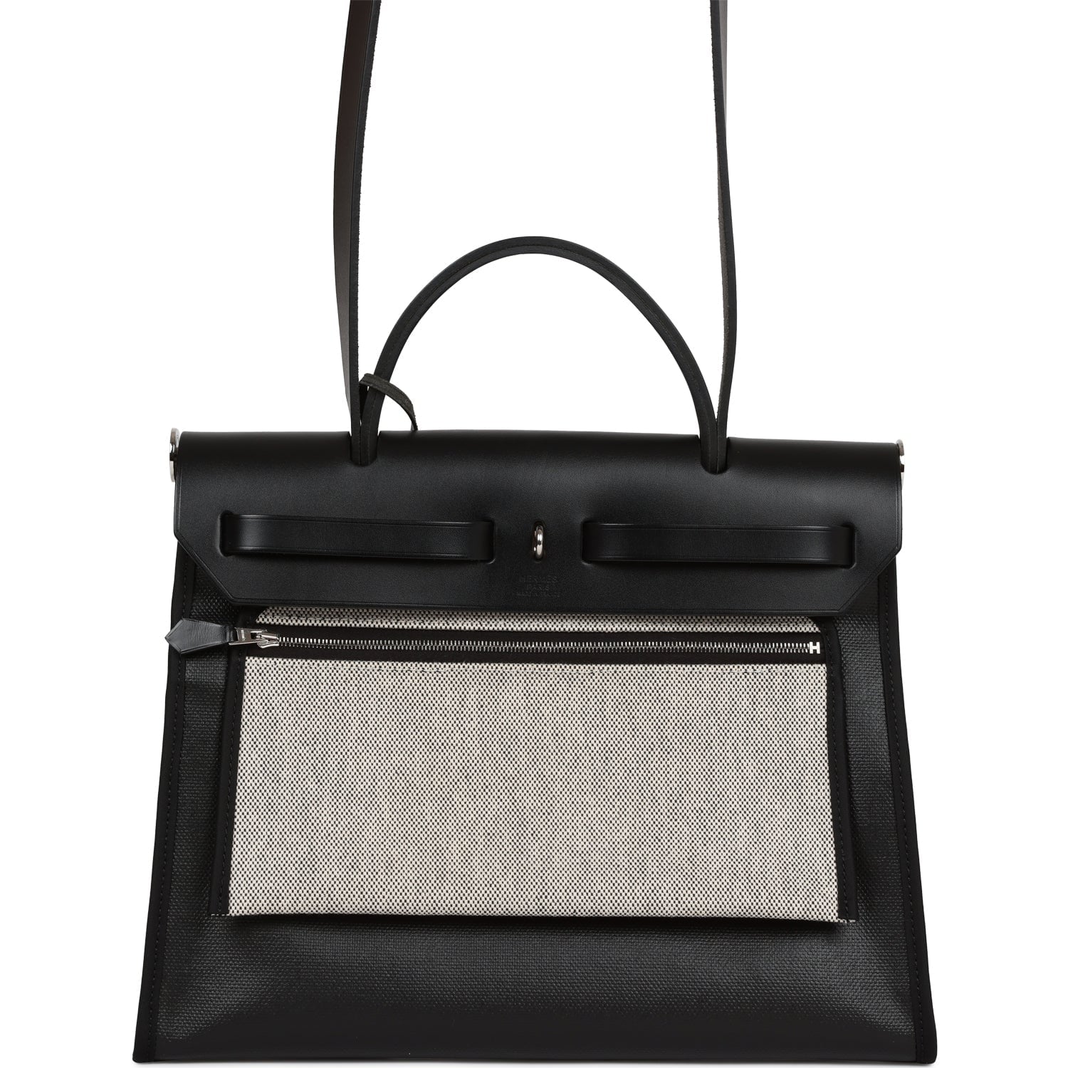 Hermes Herbag Zip PM 31 Black Toile H Berline Hunter Palladium Hardware