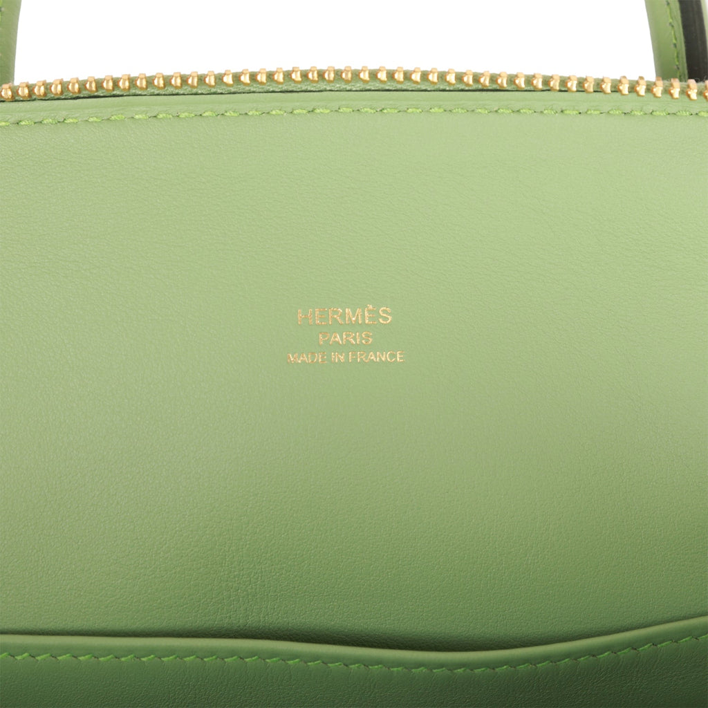 Hermes 1923 Bolide 25 Vert Criquet Evercolor Gold Hardware