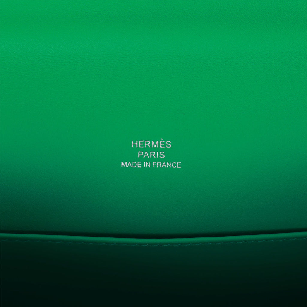 Hermes Kelly Pochette Menthe Swift Palladium Hardware