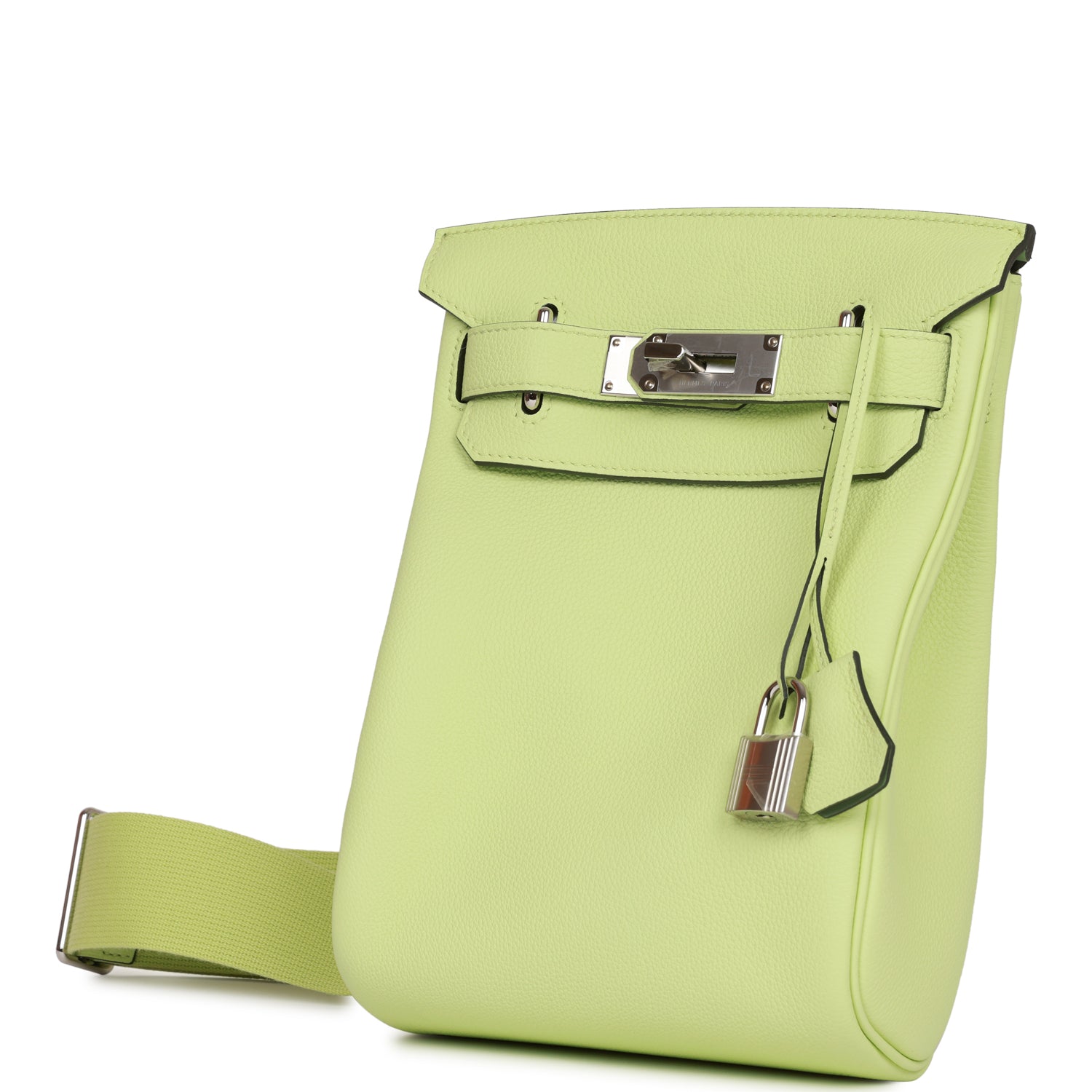 Hermes HAC A Dos PM Backpack Vert Absinthe Evercolor Palladium Hardware