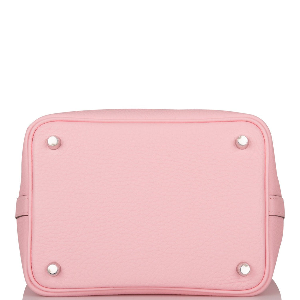 Hermes Rose Sakura Clemence Picotin Lock 18cm Palladium Hardware