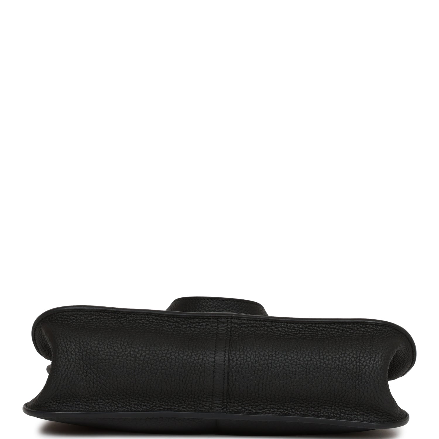 Pre-owned Hermes Halzan 25 Black Clemence Palladium Hardware