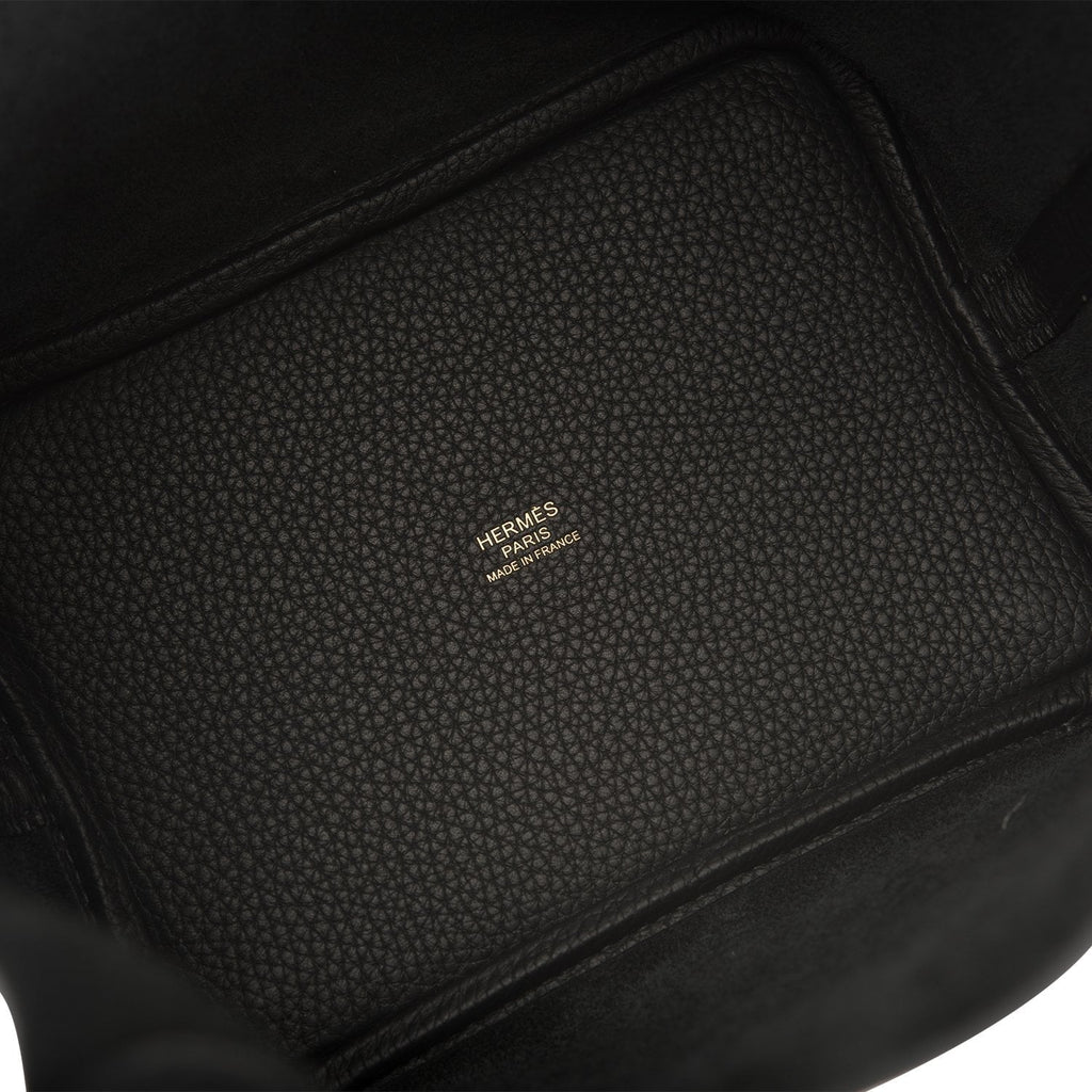 Hermes Black Clemence Picotin Lock 18cm Gold Hardware