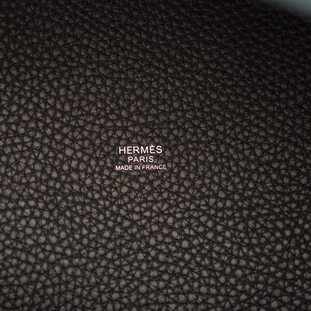 Hermes Black Clemence Picotin Lock 22cm Palladium Hardware