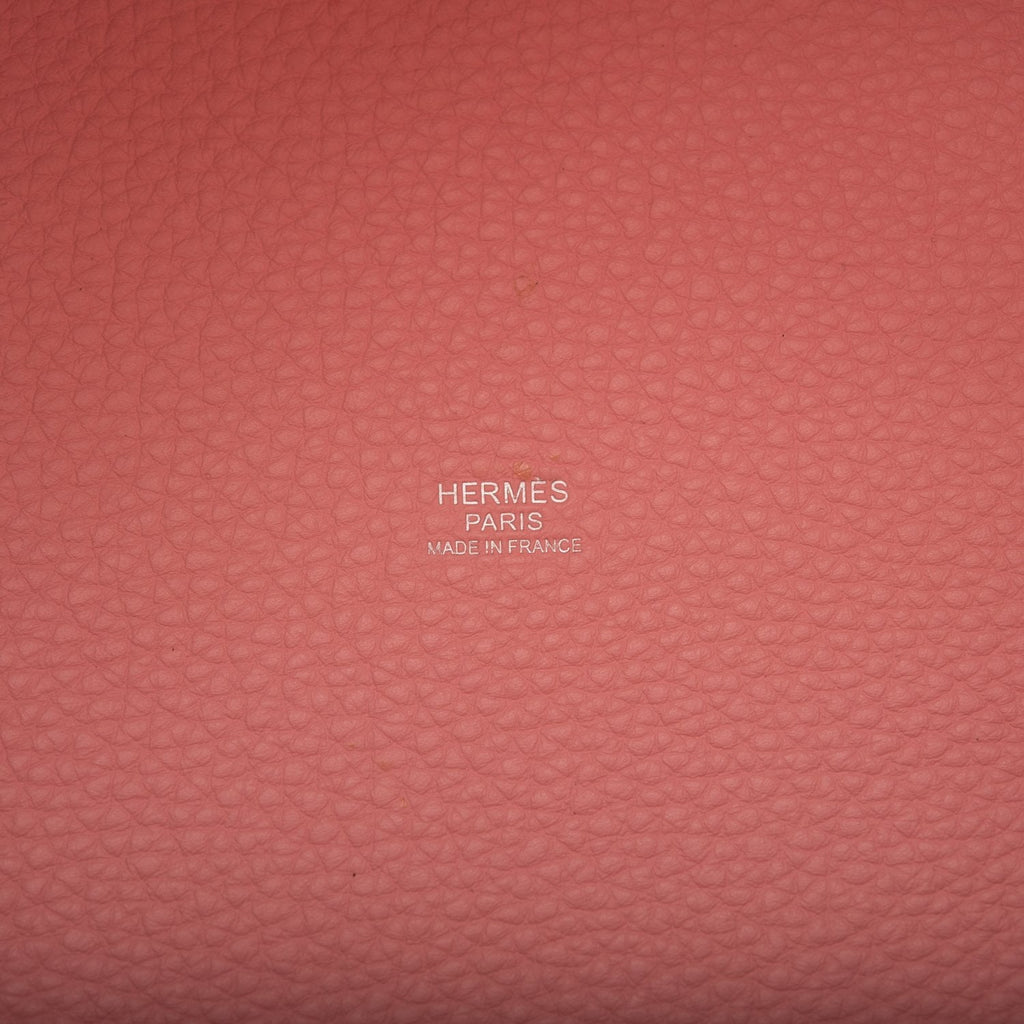 Hermes Rose Sakura Clemence Picotin Lock 22cm Palladium Hardware
