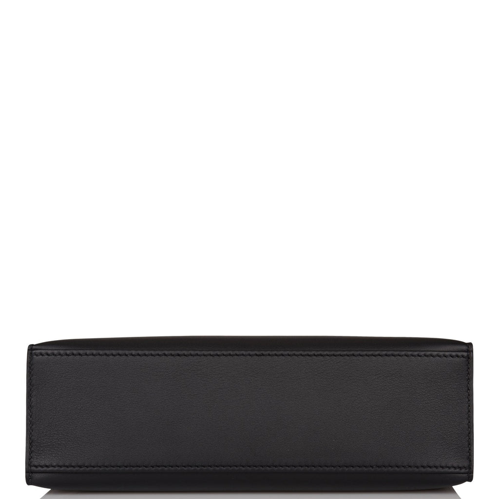 Hermes Black Swift Mini Kelly Pochette Palladium Hardware