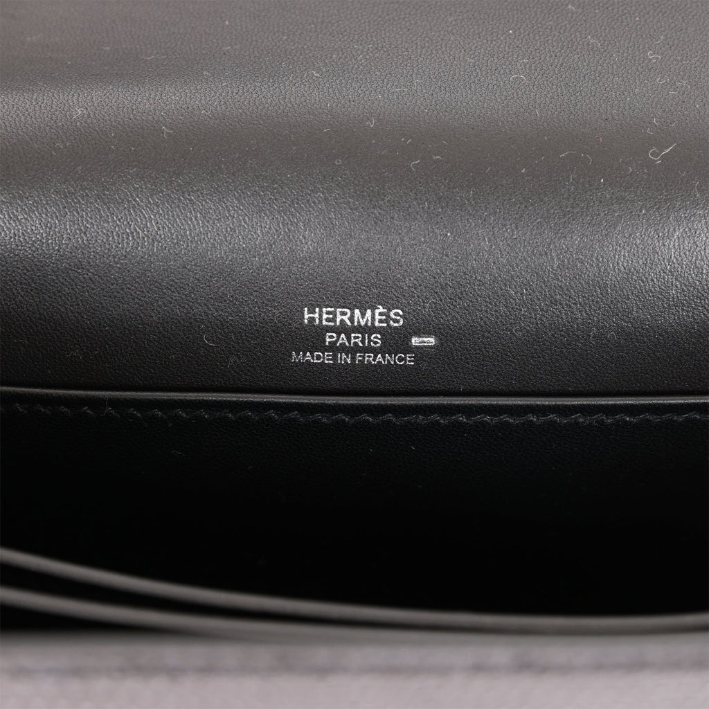 Hermes Mini Sac Roulis 18 Black Lizard Palladium Hardware