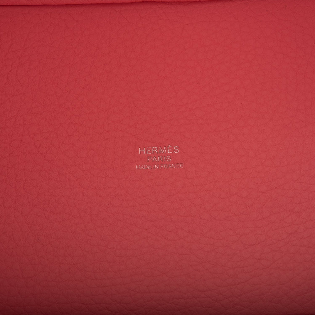 Hermes Rose Sakura Clemence Picotin Lock 18cm Palladium Hardware