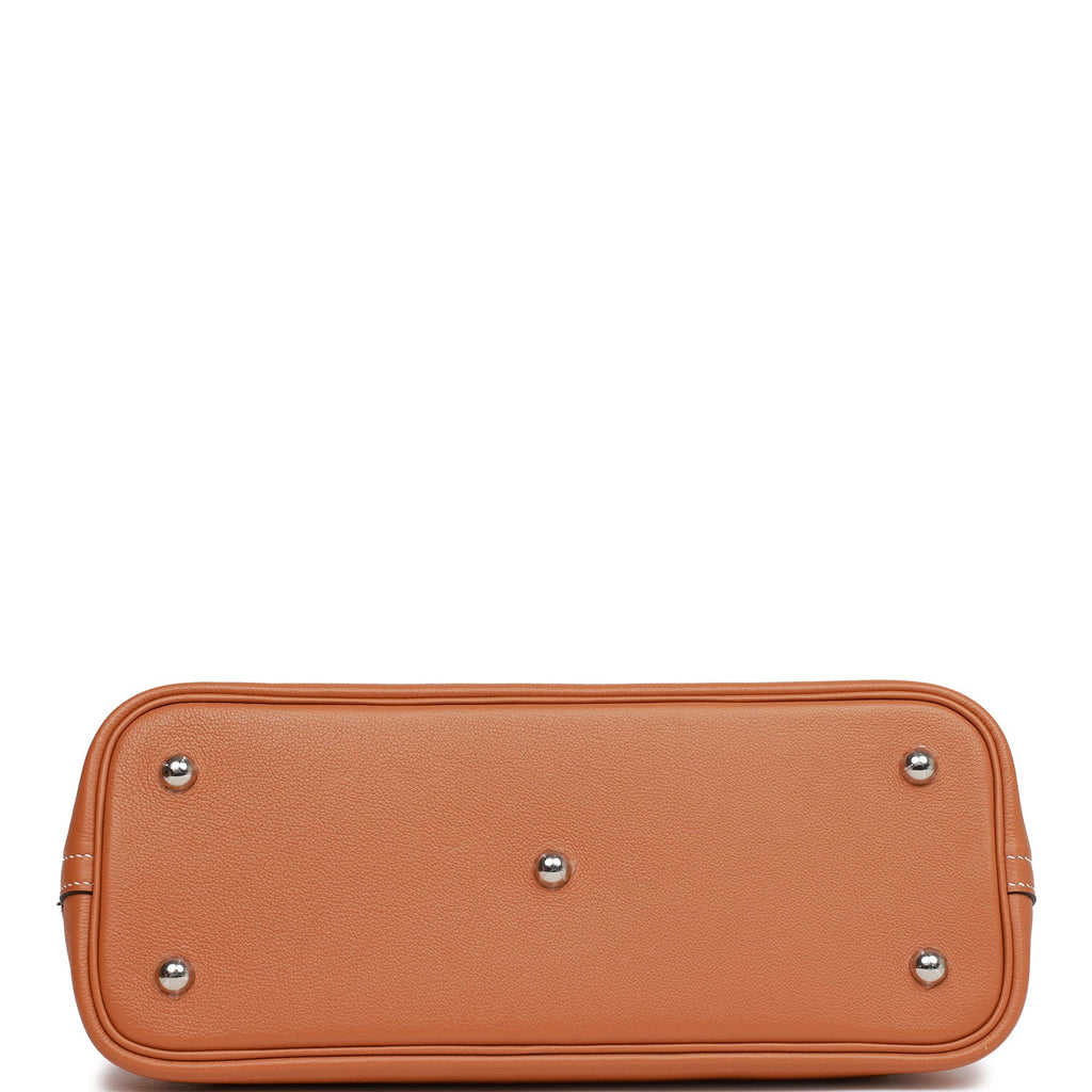 Pre-owned Hermes 1923 Bolide 30 Toffee Novillo Palladium Hardware