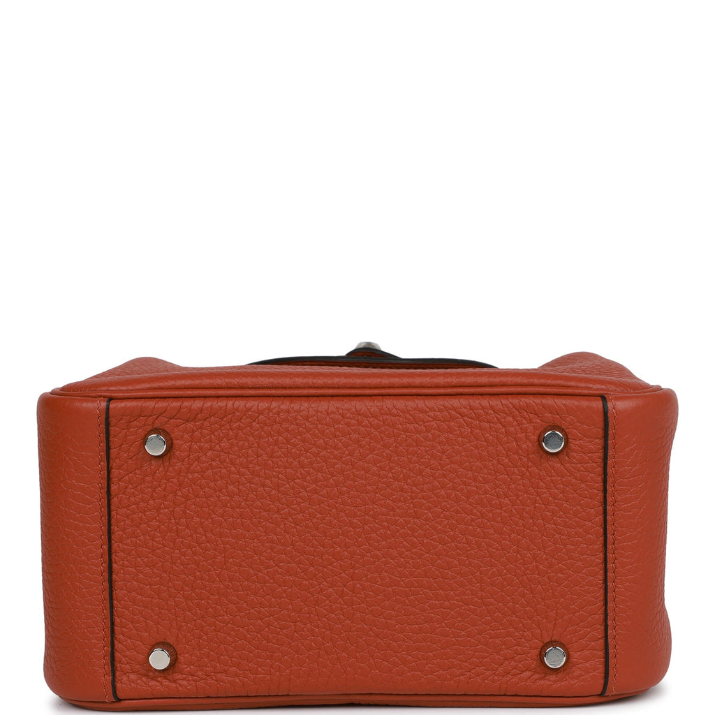Hermes Mini Lindy Cuivre Clemence Palladium Hardware