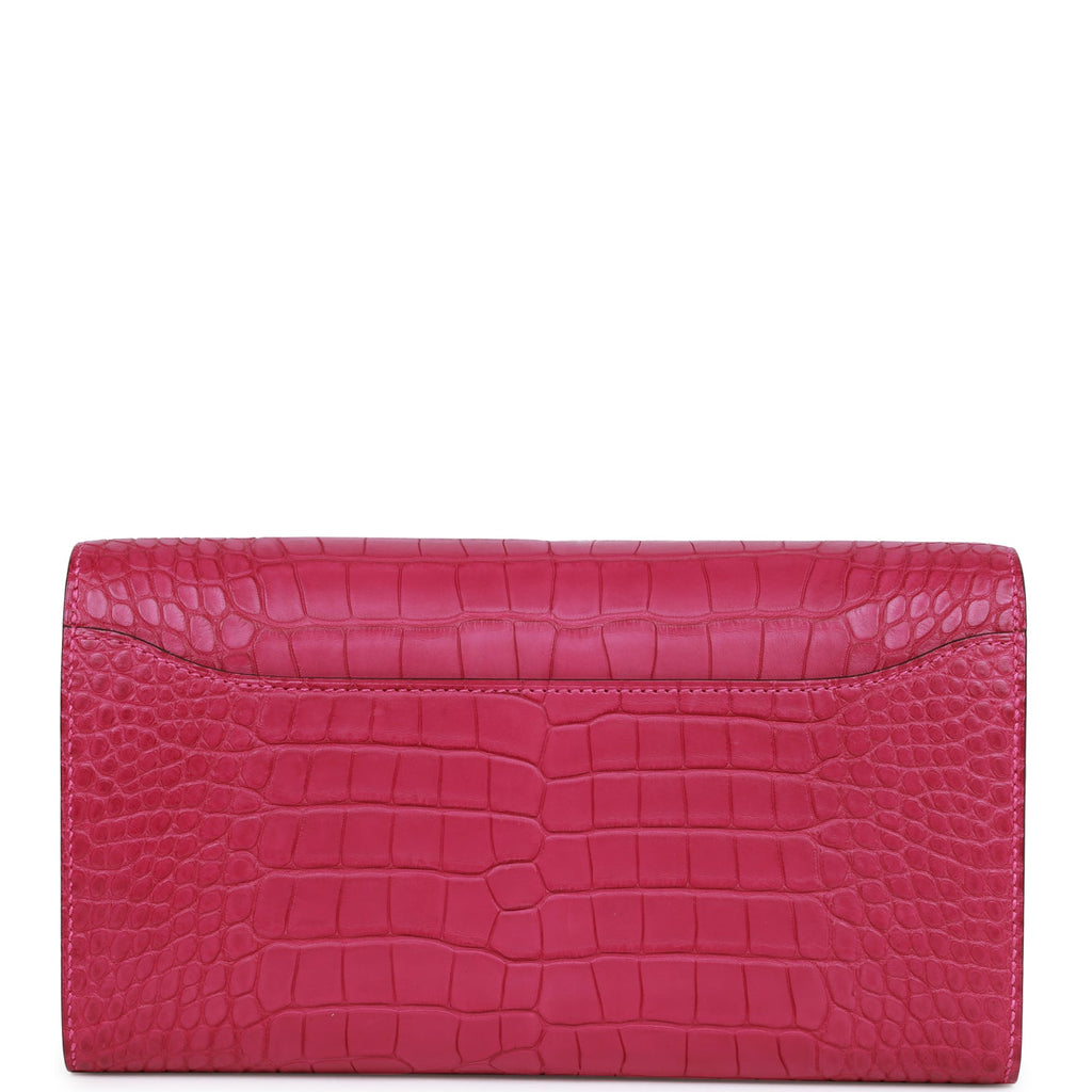 Hermes Constance Wallet To Go Rose Scheherazade Matte Alligator Gold Hardware