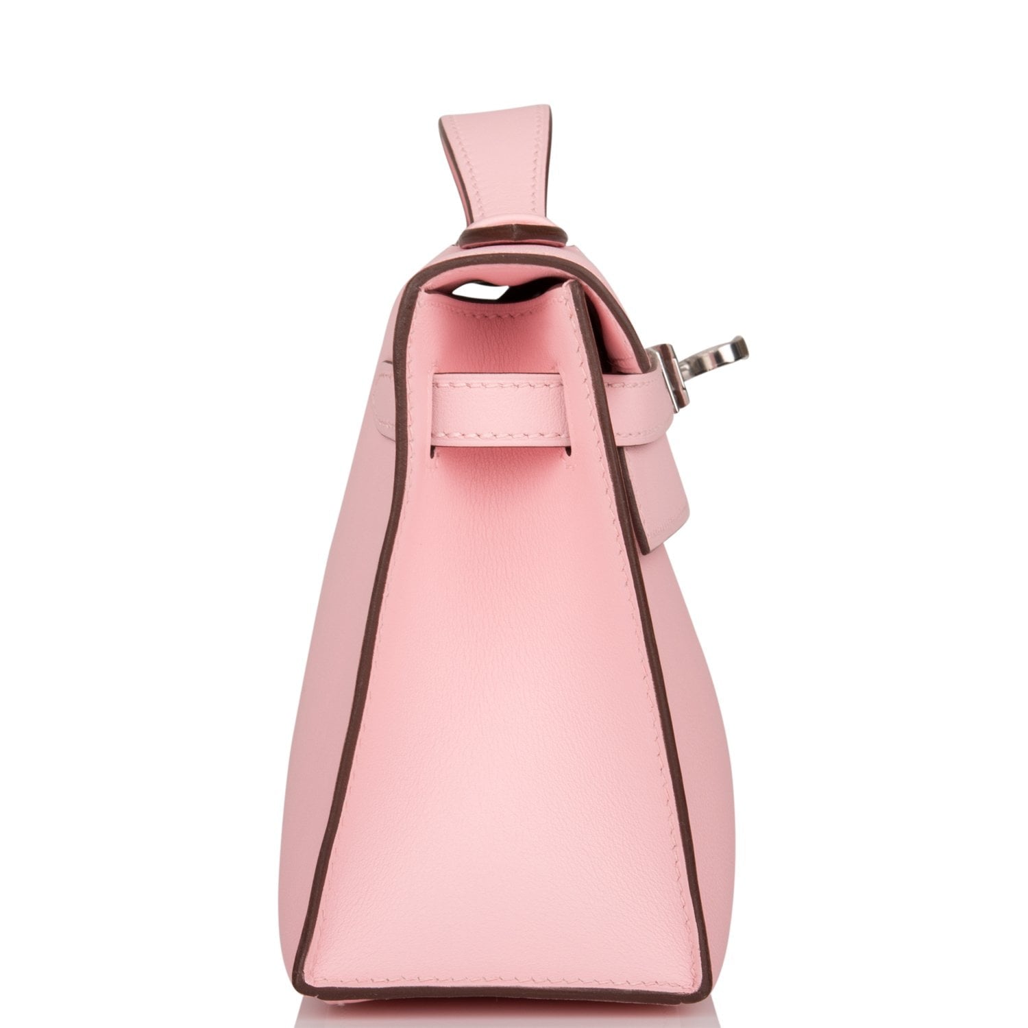 Hermes Rose Sakura Swift Mini Kelly Pochette Palladium Hardware