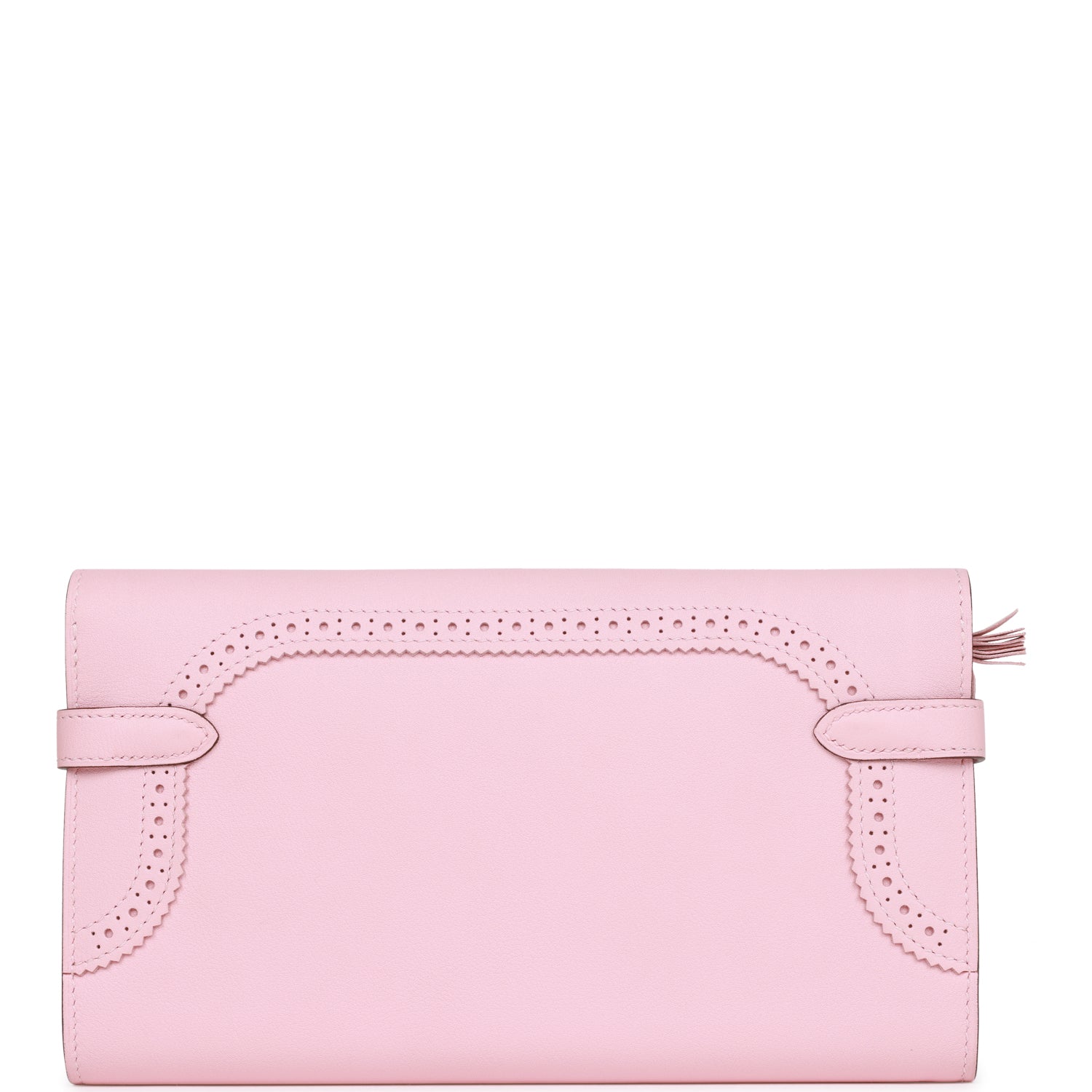 Pre-owned Hermes Ghillies Kelly Wallet Rose Sakura Swift Palladium Hardware