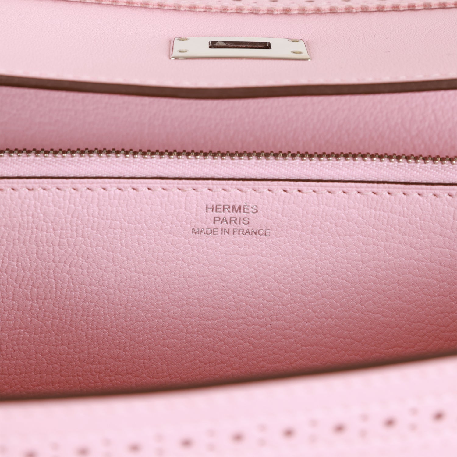Pre-owned Hermes Ghillies Kelly Wallet Rose Sakura Swift Palladium Hardware