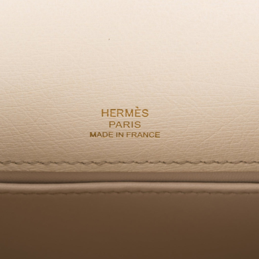 Hermes Kelly Pochette Beton Ostrich Gold Hardware