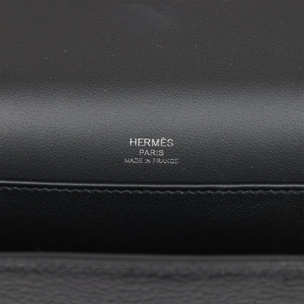 Hermes Geta Black Chevre Palladium Hardware