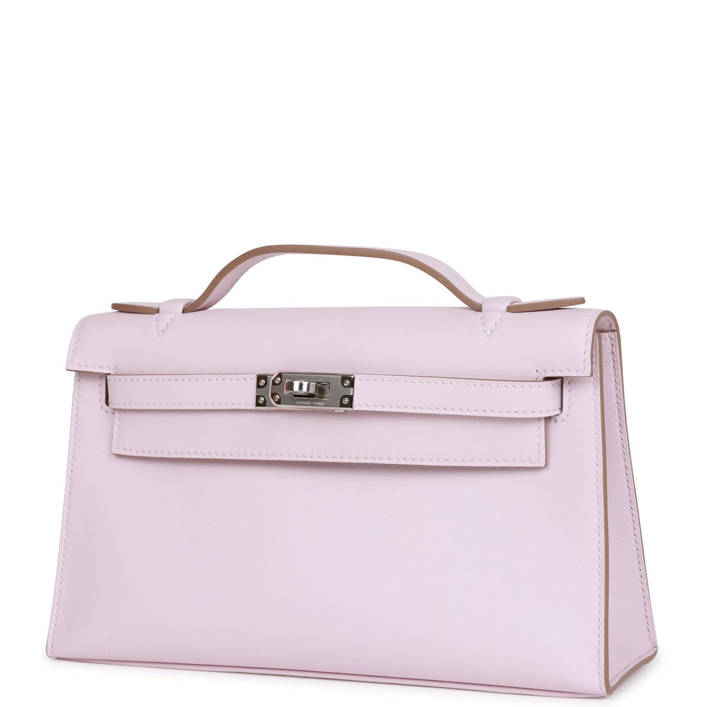Hermes Kelly Pochette Mauve Pale Swift Palladium Hardware Payment 2 For JJ