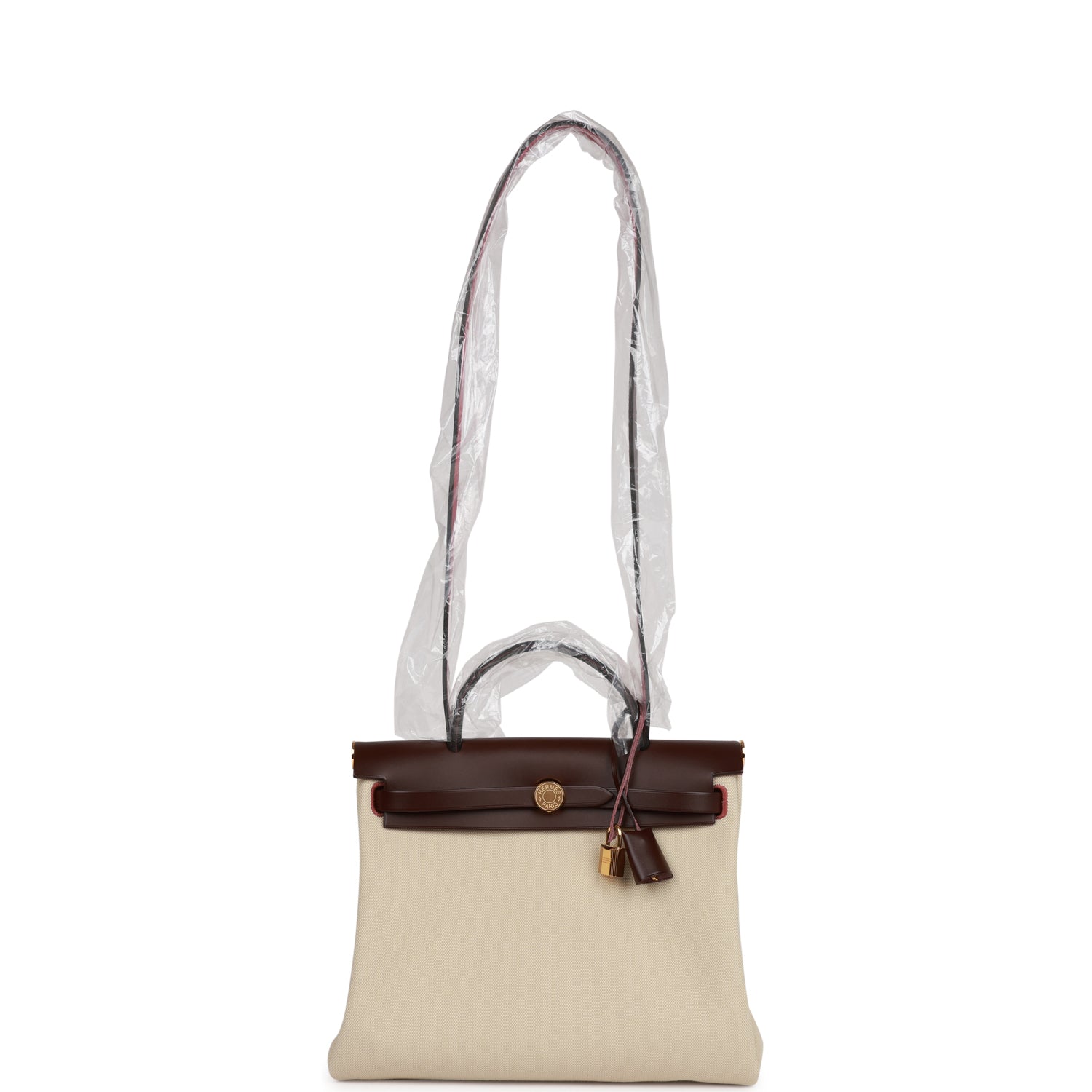 Hermes Herbag Zip PM 31 Beton Toile H Berline Rouge Sellier Hunter Gold Hardware