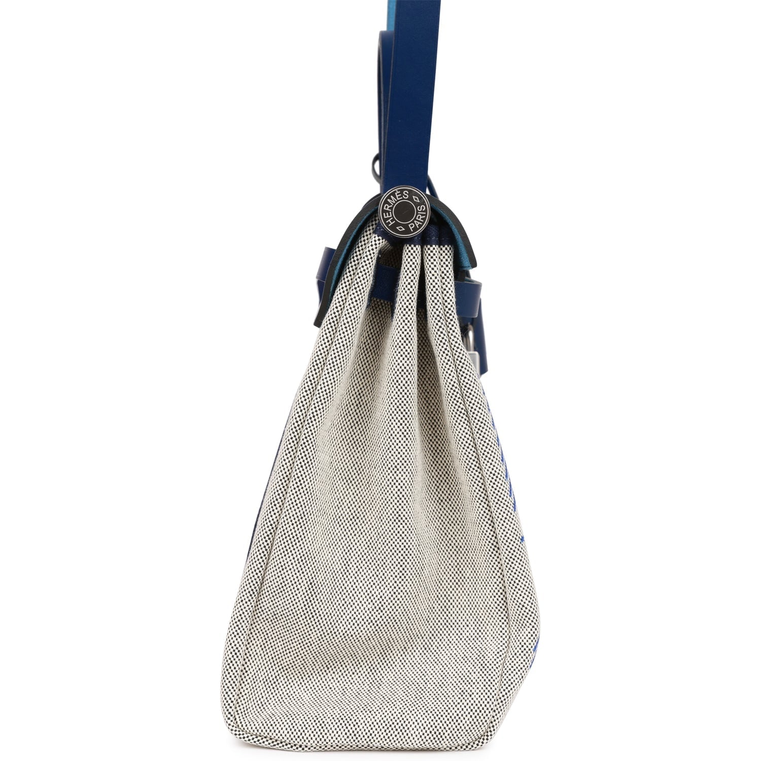 Hermes Herbag Zip PM 31 Brides de Gala Toile H Berline Bleu France Hunter Palladium Hardware