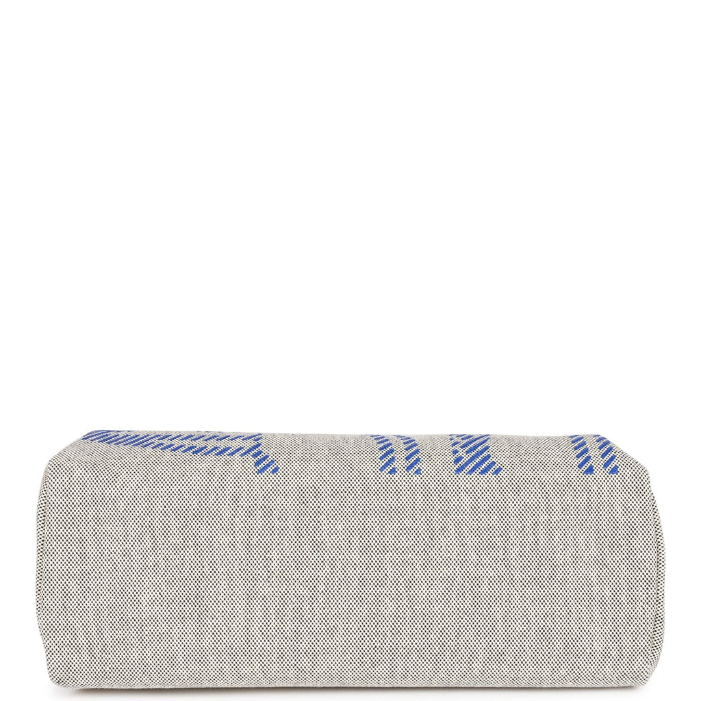 Hermes Herbag Zip PM 31 Brides de Gala Toile H Berline Bleu France Hunter Palladium Hardware