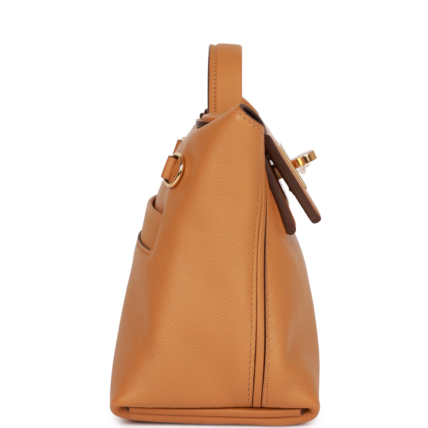 Hermes Mini 24/24 Bag Caramel Evercolor and Sesame Swift Verso Gold Hardware
