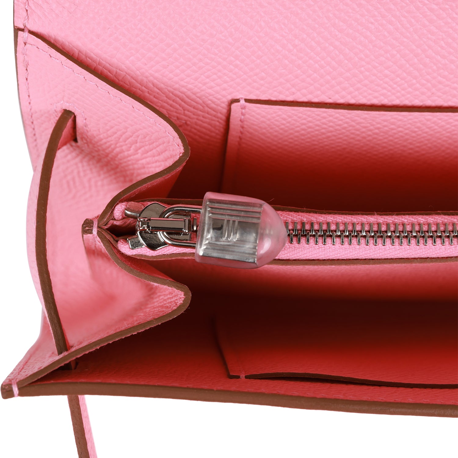 Hermes Kelly Wallet To Go Rose Confetti Epsom Palladium Hardware