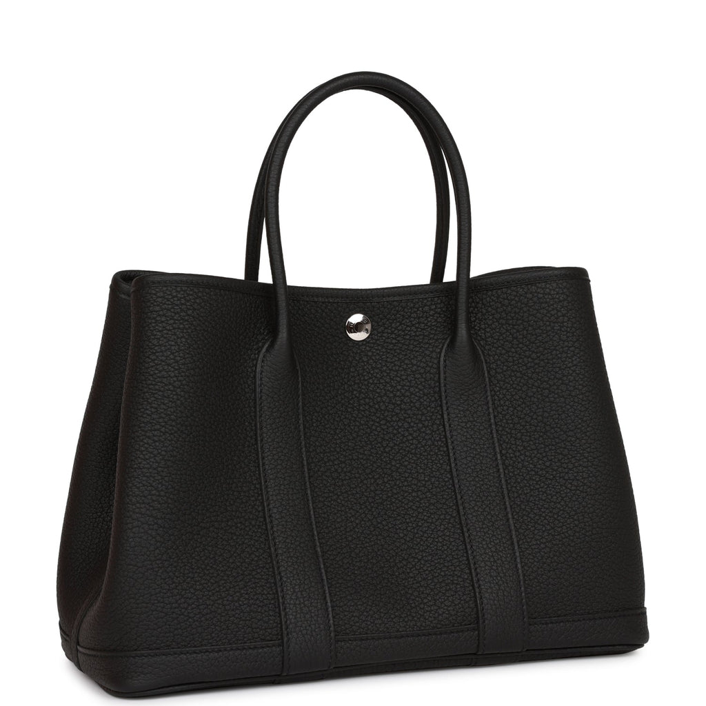 Hermes Garden Party 30 Black Negonda Palladium Hardware