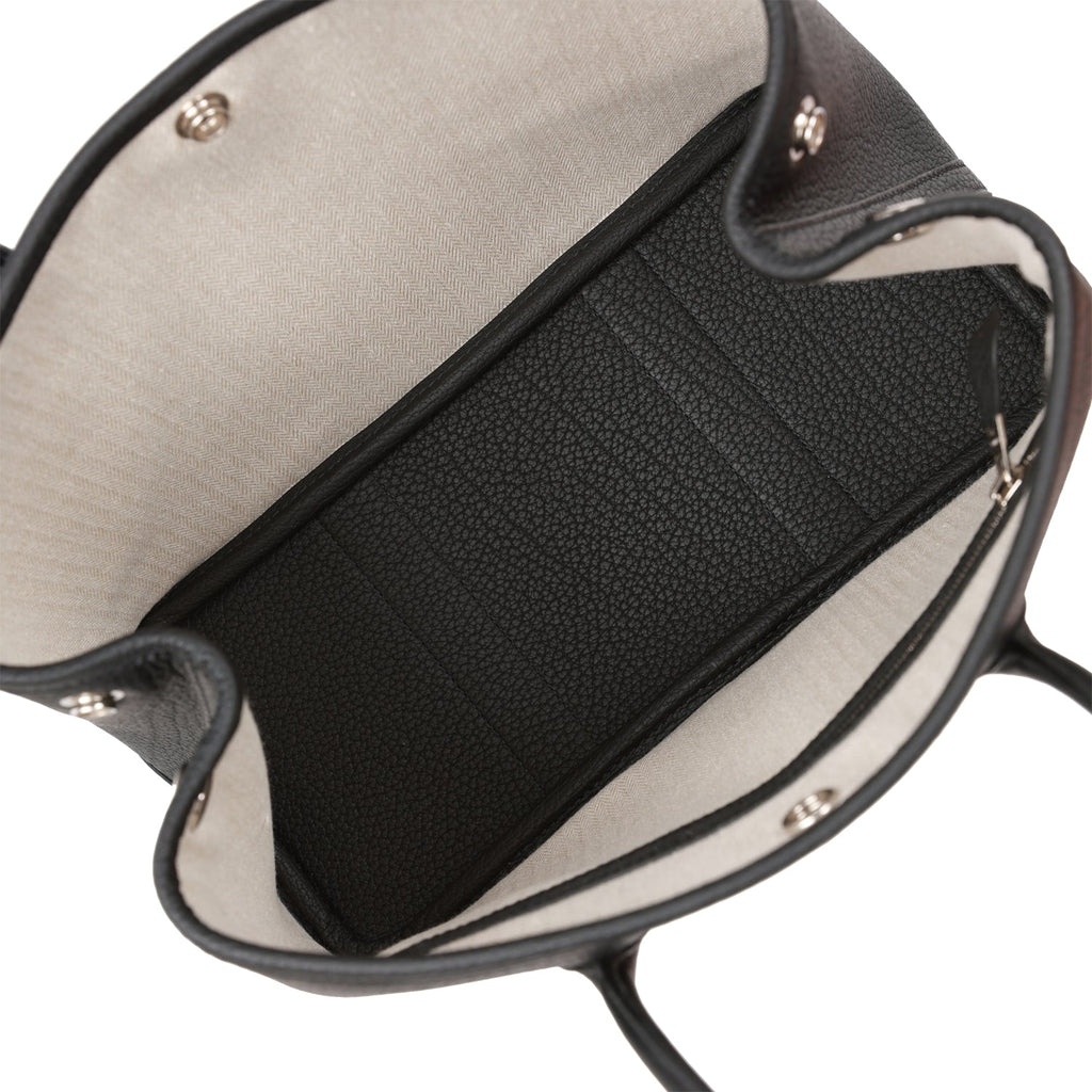 Hermes Garden Party 30 Black Negonda Palladium Hardware