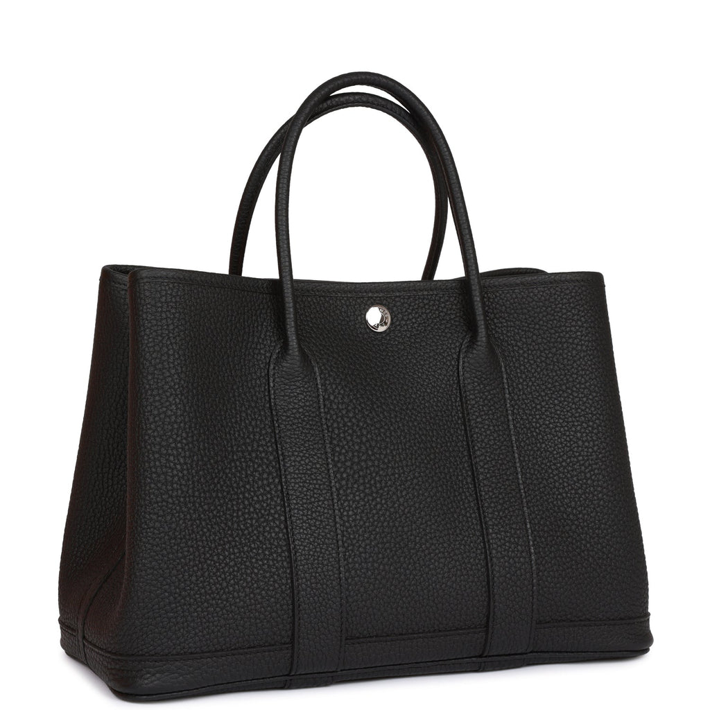 Hermes Garden Party 30 Black Negonda Palladium Hardware