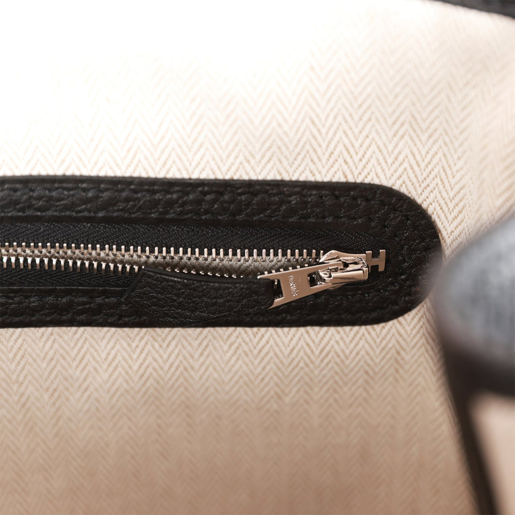 Hermes Garden Party 30 Black Negonda Palladium Hardware