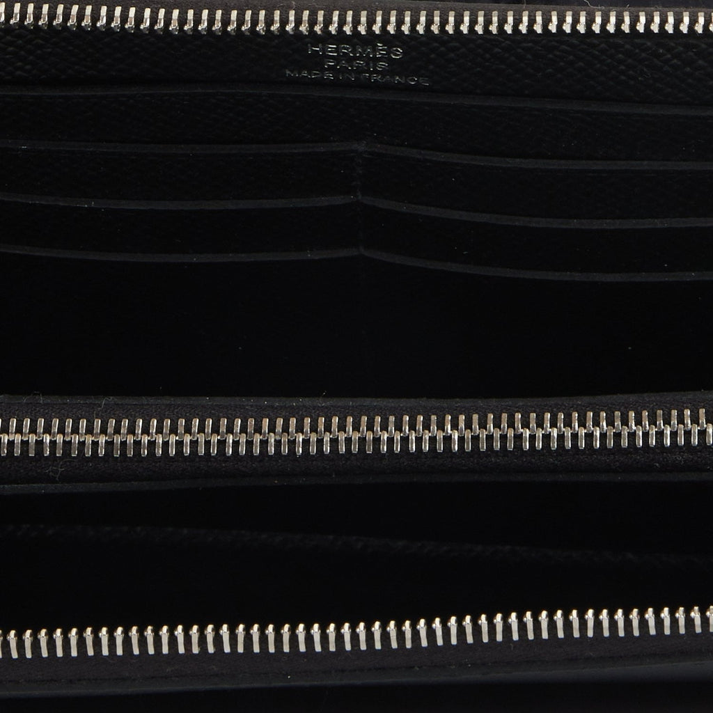 Hermes Azap Classique Wallet Black Epsom Palladium Hardware